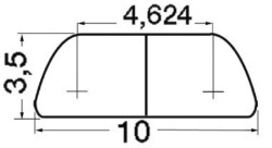 Poluokrugli profil AISI316 10 mm